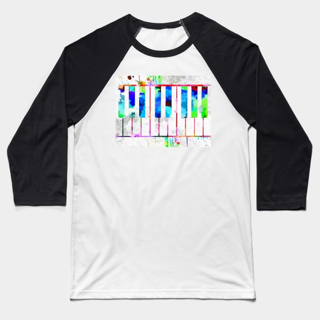 Piano Keyboard Baseball T-Shirt by danieljanda